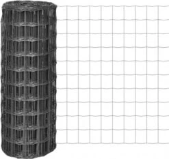 VidaXL Euro Hek 10x1 M Met 100x100 Mm Gaas Staal -Huisdierbenodigdheden vidaxl euro hek 10x1 m staal grijs 196090