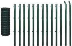 VidaXL Euro Hek 25x0, 8 M Staal Groen