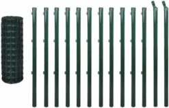 VidaXL Euro Hek 25x0, 8 M Staal Groen 9 VidaXL Euro Hek 25x0, 8 M Staal Groen -Huisdierbenodigdheden vidaxl euro hek 25x08 m staal groen 87670