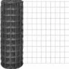 VidaXL Euro Hek 25x1, 7 M Met 77x64 Mm Gaas Staal Grijs