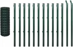 VidaXL Euro Hek 25x1, 2 M Staal Groen 7 VidaXL Euro Hek 25x1, 2 M Staal Groen -Huisdierbenodigdheden vidaxl euro hek 25x12 m staal groen 77785