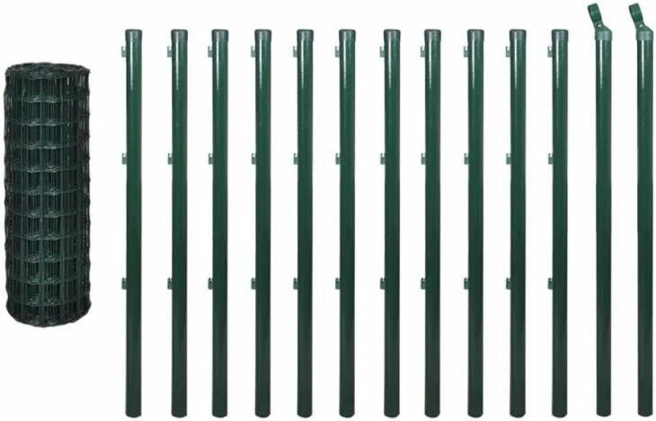 VidaXL Euro Hek 25x0, 8 M Staal Groen 4 VidaXL Euro Hek 25x0, 8 M Staal Groen - Afbeelding 4