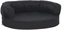 VidaXL Hondenbed Ergonomisch Linnen Look 60x42 Cm Zwart