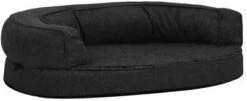 VidaXL Hondenbed Ergonomisch Linnen Look 75x53 Cm Fleece Zwart