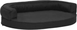 VidaXL Hondenbed Ergonomisch Linnen Look 75x53 Cm Zwart