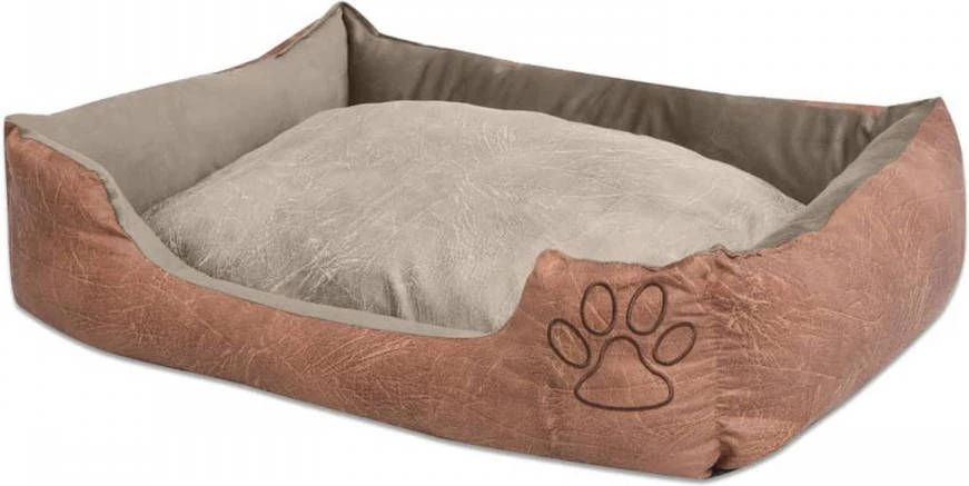 VidaXL Hondenbed Kussen PU Kunstleerbeige 2 VidaXL Hondenbed Kussen PU Kunstleerbeige - Afbeelding 2