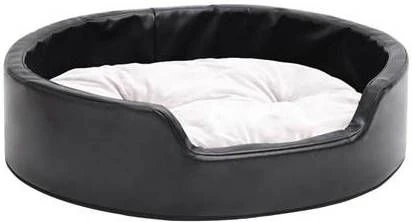 VidaXL Hondenmand 69x59x19 Cm Pluche En Kunstleer Zwart En Beige 1 VidaXL Hondenmand 69x59x19 Cm Pluche En Kunstleer Zwart En Beige