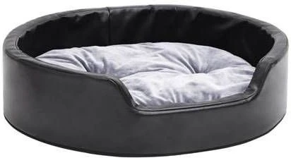 VidaXL Hondenmand 69x59x19 Cm Pluche En Kunstleer Zwart En Grijs 1 VidaXL Hondenmand 69x59x19 Cm Pluche En Kunstleer Zwart En Grijs