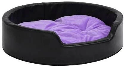 VidaXL Hondenmand 69x59x19 Cm Pluche En Kunstleer Zwart En Paars 1 VidaXL Hondenmand 69x59x19 Cm Pluche En Kunstleer Zwart En Paars