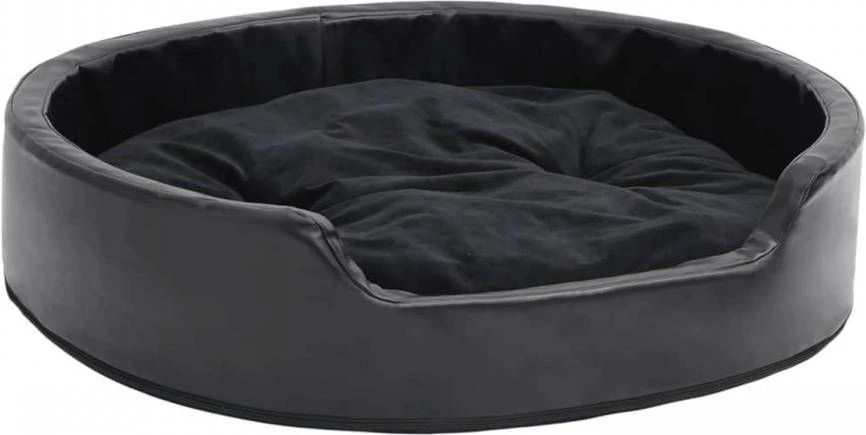 VidaXL Hondenmand 79x70x19 Cm Pluche En Kunstleer Zwart 3 VidaXL Hondenmand 79x70x19 Cm Pluche En Kunstleer Zwart - Afbeelding 3