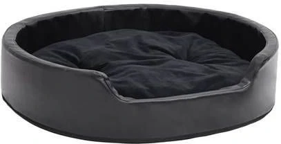 VidaXL Hondenmand 79x70x19 Cm Pluche En Kunstleer Zwart 1 VidaXL Hondenmand 79x70x19 Cm Pluche En Kunstleer Zwart