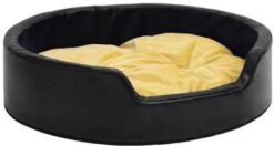 VidaXL Hondenmand 79x70x19 Cm Pluche En Kunstleer Zwart En Geel