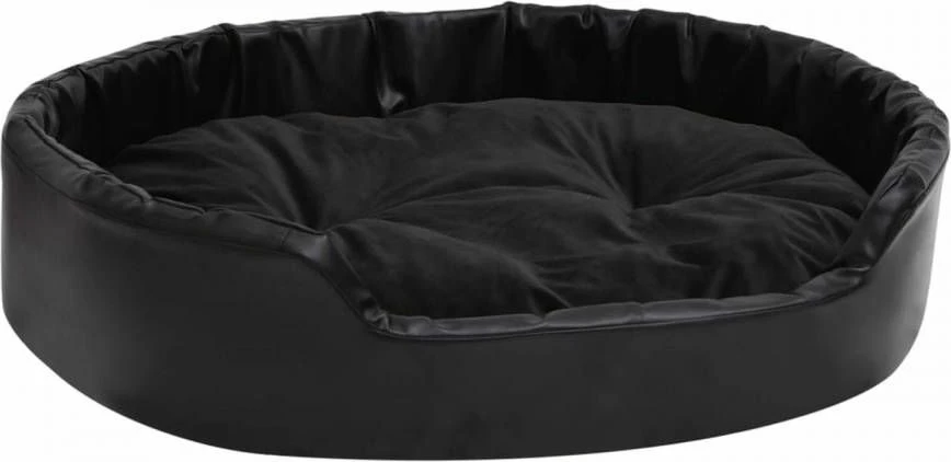 VidaXL Hondenmand 90x79x20 Cm Pluche En Kunstleer Zwart 2 VidaXL Hondenmand 90x79x20 Cm Pluche En Kunstleer Zwart - Afbeelding 2