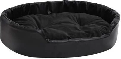 VidaXL Hondenmand 90x79x20 Cm Pluche En Kunstleer Zwart 1 VidaXL Hondenmand 90x79x20 Cm Pluche En Kunstleer Zwart