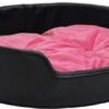 VidaXL Hondenmand 90x79x20 Cm Pluche En Kunstleer Zwart En Roze