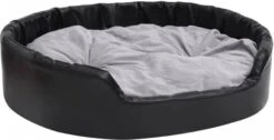 VidaXL Hondenmand 99x89x21 Cm Pluche En Kunstleer Zwart En Grijs