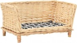 VidaXL Hondenmand Met Kussen 50x33x30 Cm Natuurlijk Wilgen 5 VidaXL Hondenmand Met Kussen 50x33x30 Cm Natuurlijk Wilgen -Huisdierbenodigdheden vidaxl hondenmand met kussen 50x33x30 cm natuurlijk wilgen 217450