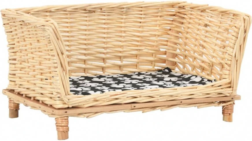 VidaXL Hondenmand Met Kussen 50x33x30 Cm Natuurlijk Wilgen 3 VidaXL Hondenmand Met Kussen 50x33x30 Cm Natuurlijk Wilgen - Afbeelding 3