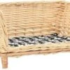 VidaXL Hondenmand Met Kussen 50x33x30 Cm Natuurlijk Wilgen