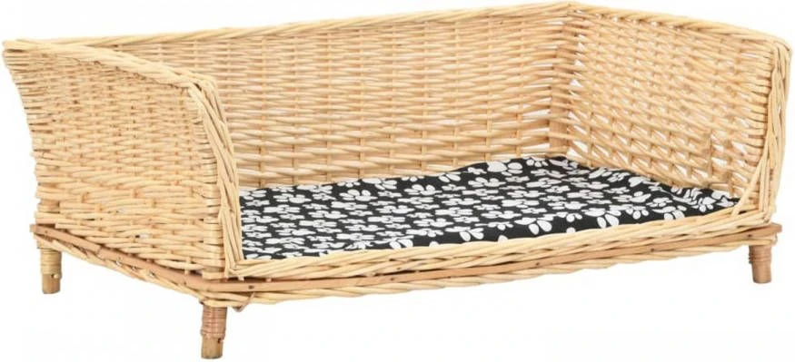 VidaXL Hondenmand Met Kussen 90x54x35 Cm Natuurlijk Wilgen 2 VidaXL Hondenmand Met Kussen 90x54x35 Cm Natuurlijk Wilgen - Afbeelding 2