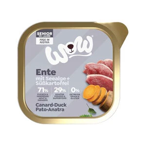 WOW! Senior Hondenvoer – Kuipje – Eend – 11 X 150 G